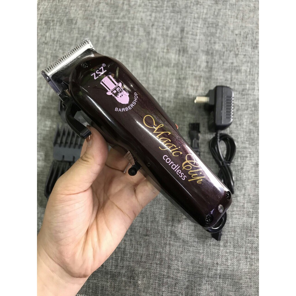 Tông đơ cắt tóc không dây chuyên nghiệp Barber Magic Clip ZSZ - Lưỡi Kép ( Tặng cữ 1.5mm - 4.5mm )