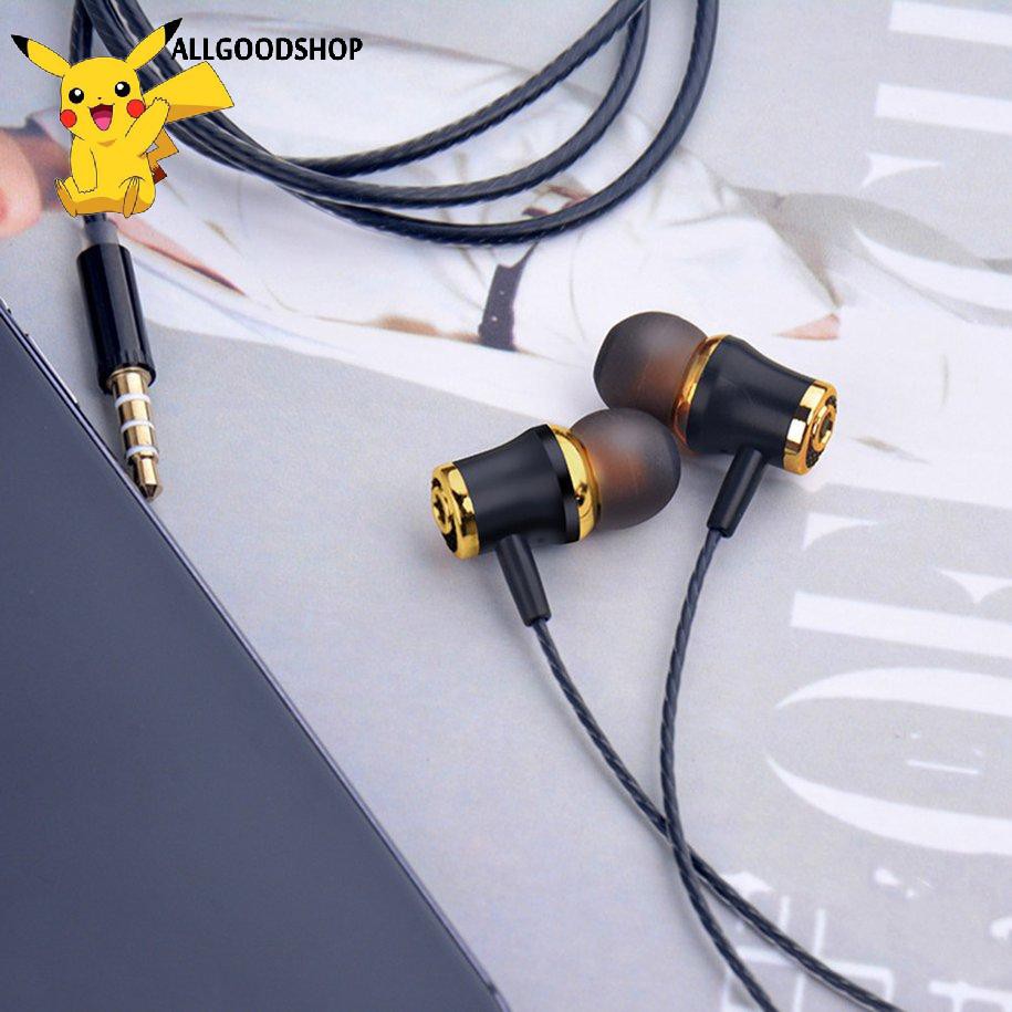 all} 3.5MM Tai nghe có dây Mạ điện Bass Stereo Tai nghe trong tai có Mic Tai nghe gọi điện thoại Hansfree dành cho Android iOS