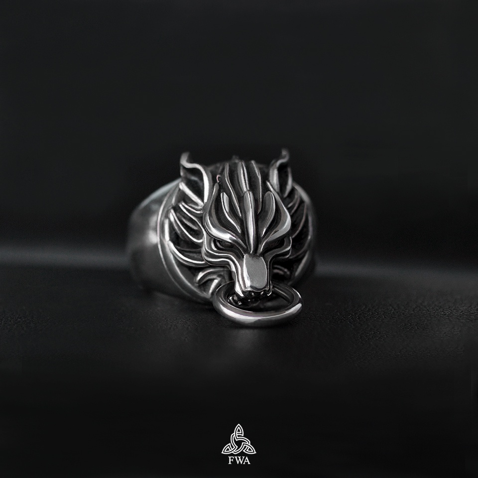 Nhẫn bạc nam FWA Cloudy Wolf - Final Fantasy