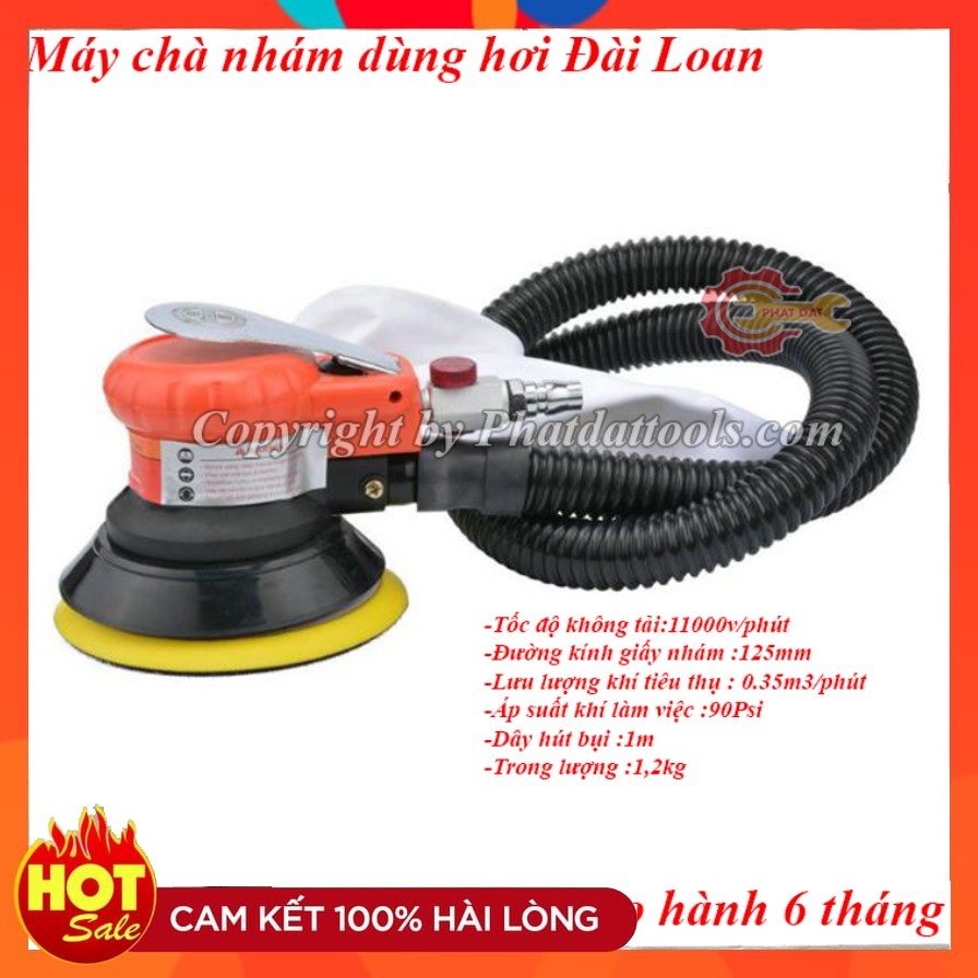 Máy chà nhám dùng hơi YUNICA 8402-Máy xoa khí nén Đài Loan-Đường kính giấy 125mm-Bảo hành 6 tháng