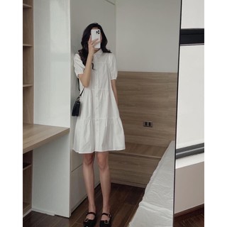 Váy trắng xuông tay ngắn