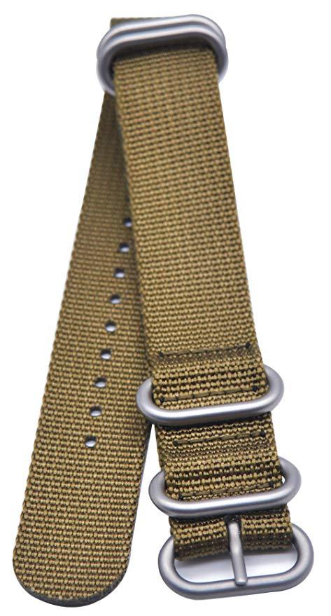 Beige Nylon Watch Strap 22mm Dây an toàn thay thế 20mm Ballistic Nylon Military Watch Bands 16mm 18mm 24mm Heavy Duty Military Watch Band