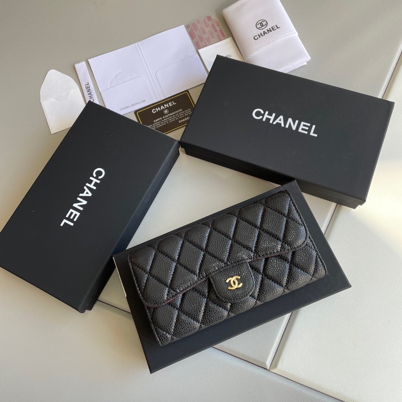 Ví dài cầm tay dáng gập cho nữ thương hiệu Chanel cao cấp