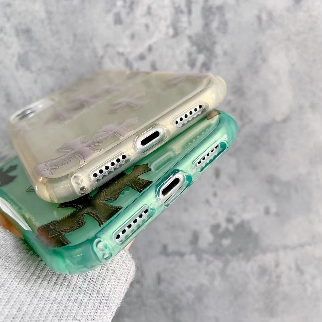 Ốp điện thoại mềm dày in chữ tiếng Anh và hình chữ thập thích hợp cho Iphone 12promax 11 11pro Max Xr Xsmax Ix Xs