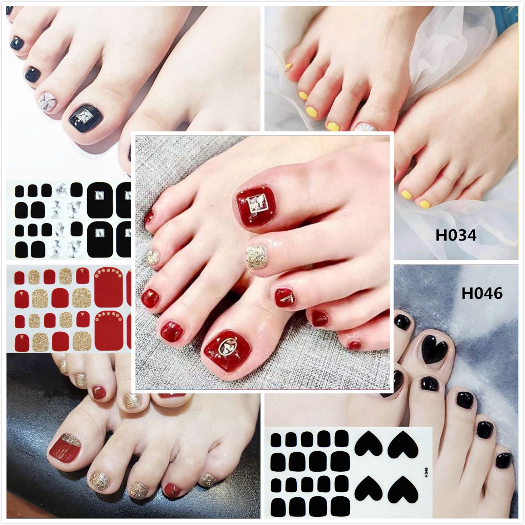 Miếng Dán Trang Trí Móng Chân Giả Đầu Vuông Màu Sắc Trơn Chống Thấm Nước Chống Mòn Tiện Dụng