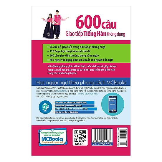 Sách 600 câu giao tiếp tiếng hàn thông dụng
