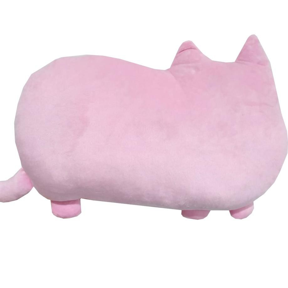 Gối Mềm Hình Mèo Pusheen Màu Xám Hồng Cỡ Lớn 60x30 cm 015uj