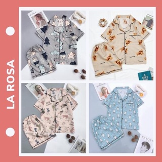 Đồ bộ mặc nhà đồ bộ pijama lụa nữ ngắn tay la rosa bn05