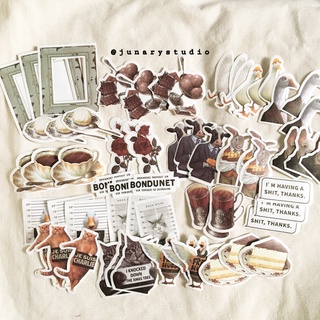 Junarystudio - Set 60 sticker miếng dán nhân vật dễ thương trang trí bulletjournal