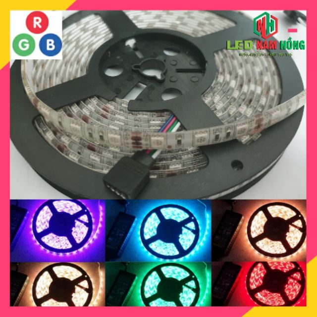 Led dây dán 7 màu RGB Cuộn 5M/300LED- có phủ keo silicon