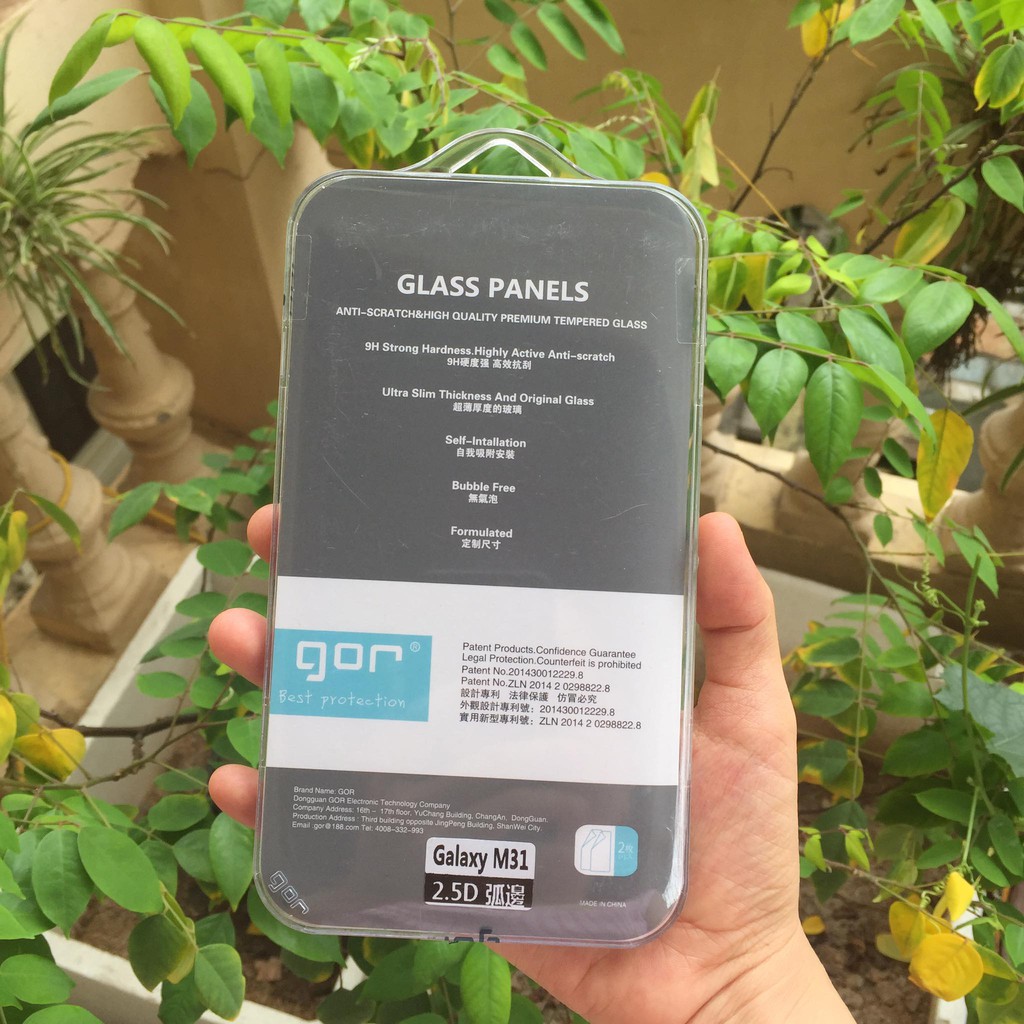 Bộ 2 Kính cường lực Samsung Galaxy M31 chính hãng Gor trong suốt (2 miếng full box)