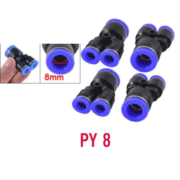 Ống nối chữ Y 3 đầu 4, 6, 8 mm (ly)