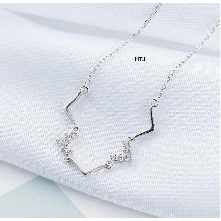 Dây chuyền nữ bạc dạng sóng gắn đá nhỏ / Vòng cổ zic zac bibi silver