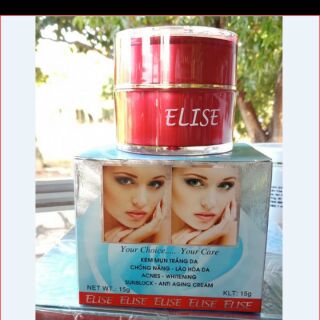Kem dưỡng trắng da ngừa mụn chống nắng giảm lão hóa da Elise 15g