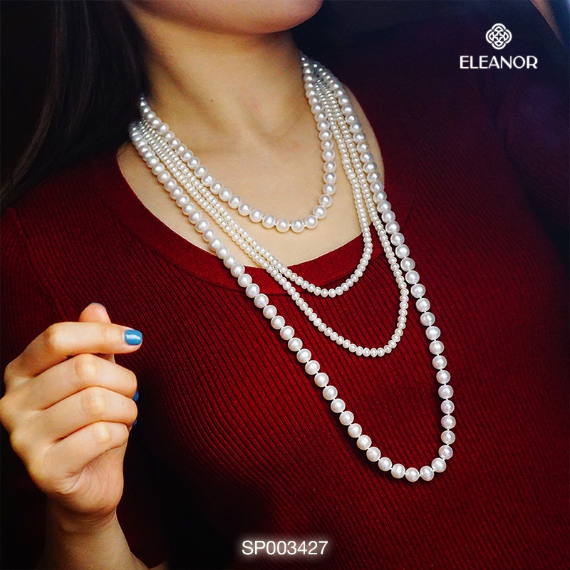 Dây chuyền nữ Eleanor Accessories chuỗi hạt ngọc trai nhân tạo phụ kiện trang sức dáng dài