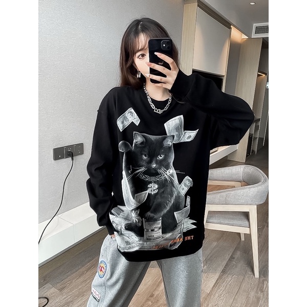 Áo sweater Mèo DOLLAR chất liệu nỉ bông thu đông | BigBuy360 - bigbuy360.vn