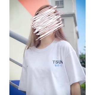 Áo phông, Áo thun unisex from rộng cổ tròn tay lỡ freesize 38-70kg Tsun