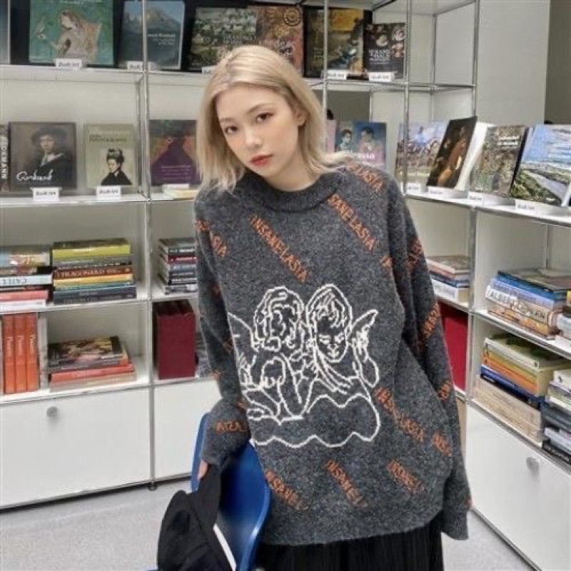 Áo Sweater in họa tiết thiên thần phong cách retro sành điệu cho nam và nữ