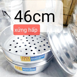 Bộ nồi xửng hấp bánh+rau củ quả nhôm mạnh hùng size 46cm