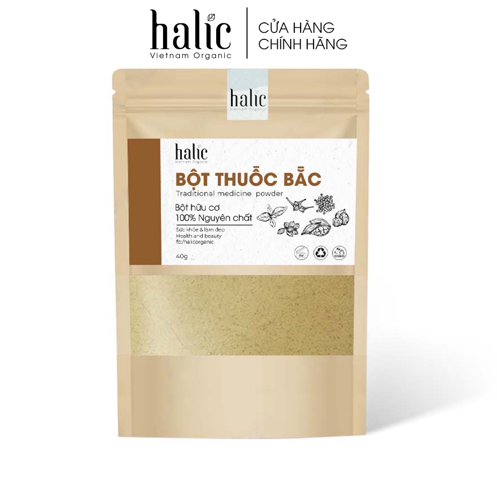 Bột tắm trắng thảo dược 24 vị nguyên chất Halic Organic 125G đắp mặt nạ tắm trắng, giảm mụn, mờ thâm nám, trẻ hoá làn da