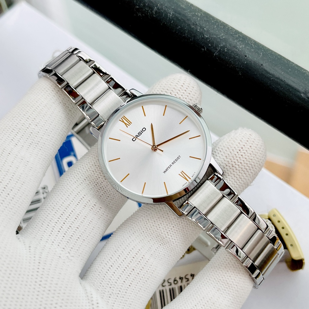 Đồng hồ đôi nam nữ dây thép CASIO VT01D FULL SERI