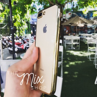 Ốp lưng dẻo trong suốt viền Vàng iPhone (themixshop)