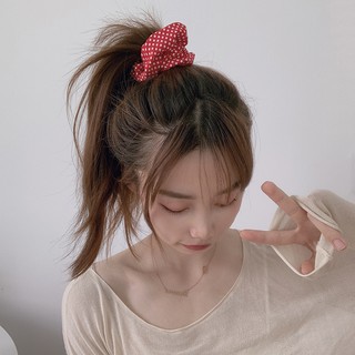 Cột tóc scrunchies-bst cột tóc màu đỏ phong cách nàng thơ Pháp