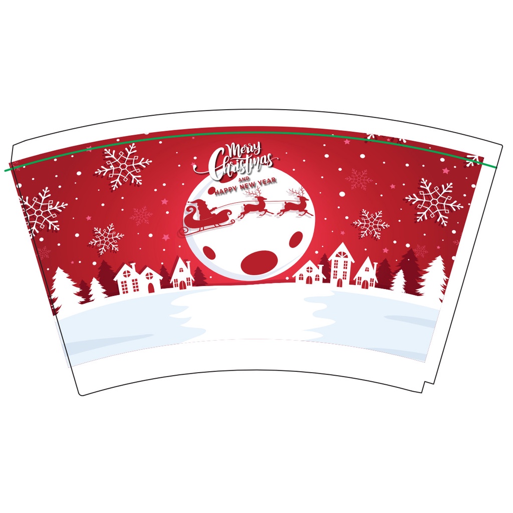 Set 50 Ly Giấy in sẵn hình NOEL XMAS 16oz – 480ml
