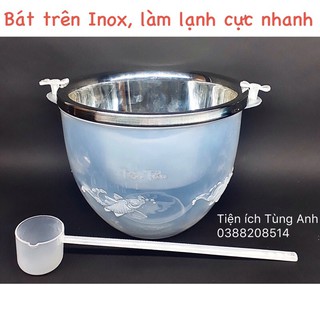 DỤNG CỤ NGÂM RƯỢU GỒM BÁT TRÊN INOX, BÁT DƯỚI, GÁO MÚC