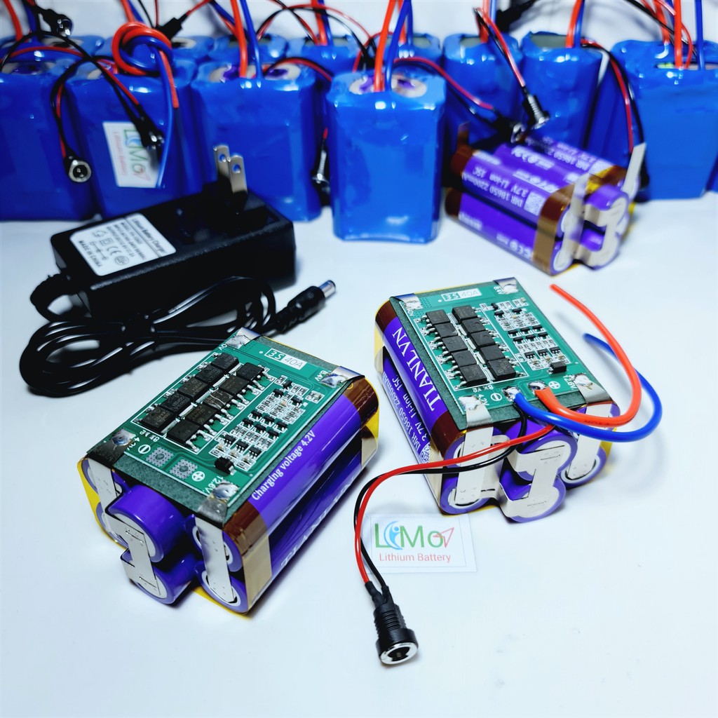 Khối pin 3S 12.6V RYOBI 4400mah 40A . Khối pin xả cao dùng 6 cell 18650 TIANLVN cao cấp - LIMO