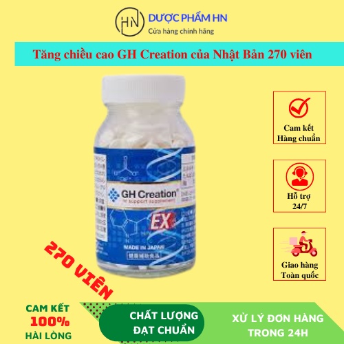 Viên uống hỗ trợ tăng chiều cao GH Creation EX, xuất sứ Nhật Bản, 270 viên