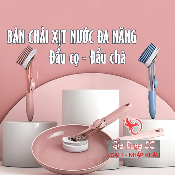 Bàn Chải Nhựa Chà Sàn Cán Dài Xịt Nước Cây Chổi Bọt Biển Cọ Rửa Nhà Bếp Phòng Tắm Vệ Sinh .