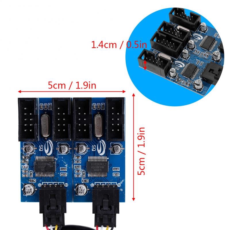 Bo mạch mở rộng chia 4 cáp 9Pin USB