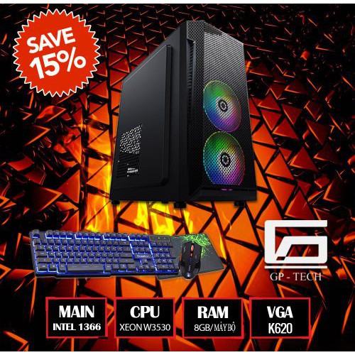 MÁY PC Xeon W3530 (mạnh hơn i3 3220 ) + 8GB + GT730 - Game Online - Văn Phòng