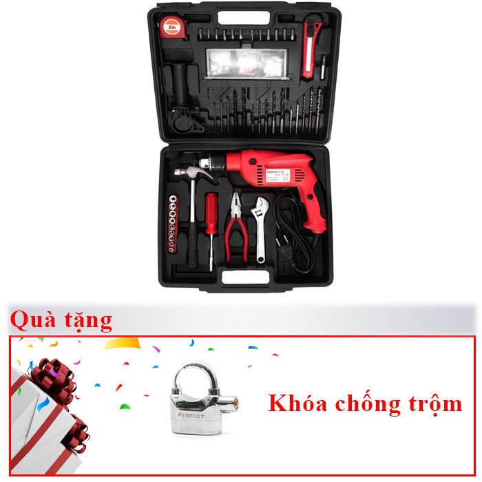 Bộ máy khoan cầm tay đa năng Perfect PF-168 850W Tặng kèm ổ khóa chống trộm