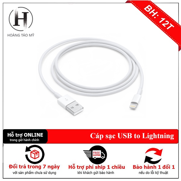 Cáp sạc USB to Lightining cho iPhone, iPad (Dây 1m)