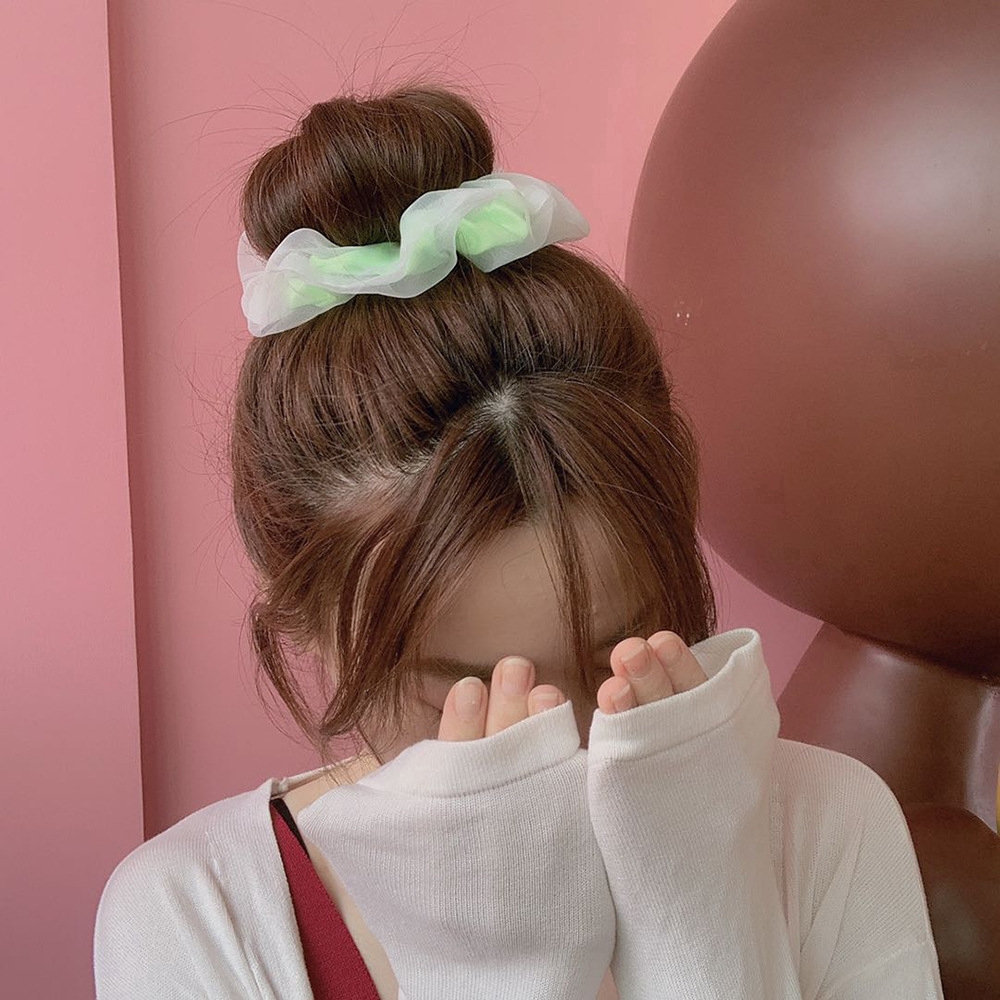 Dây cột tóc satin màu trơn xinh xắn dành cho nữ d061706