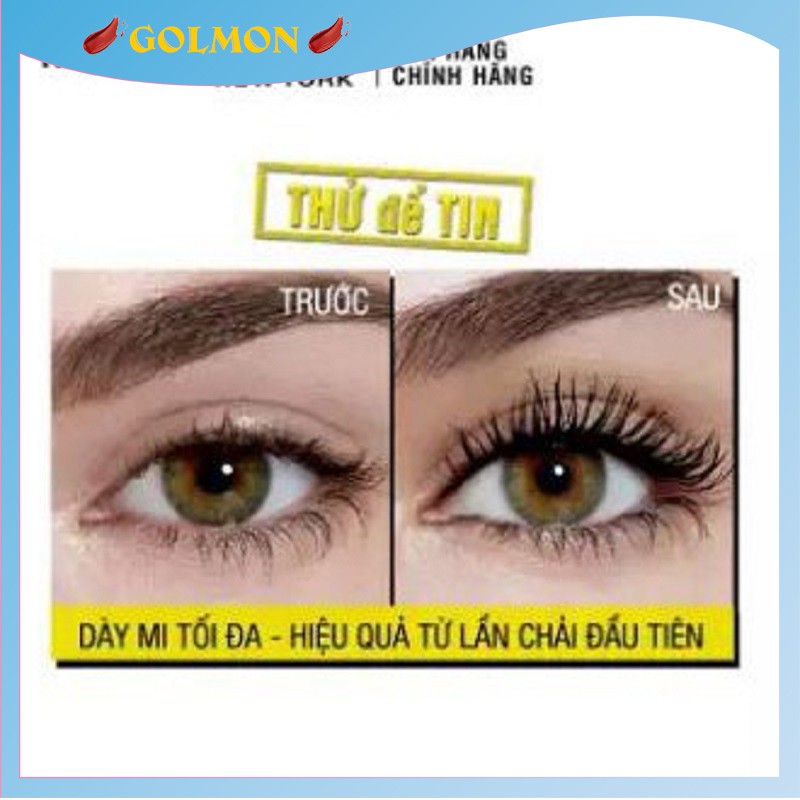 Chuốt mi Mascara Maybelline Magnum làm dày mi không lem trôi nhập khẩu