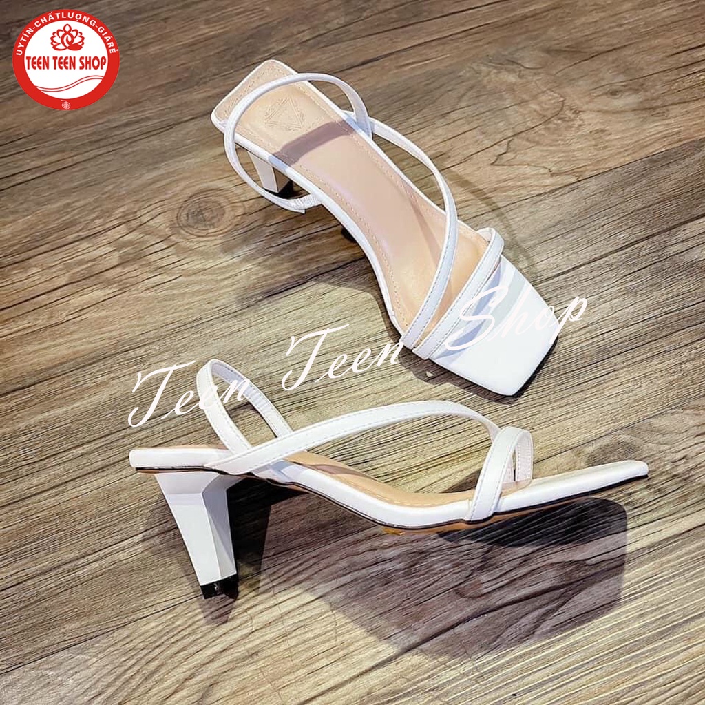Giày sandal nữ cao gót cao 6 cm, mũi vuông quai mảnh mềm mại dễ đi, Teen Teen Shop mã Sandal12cao6P