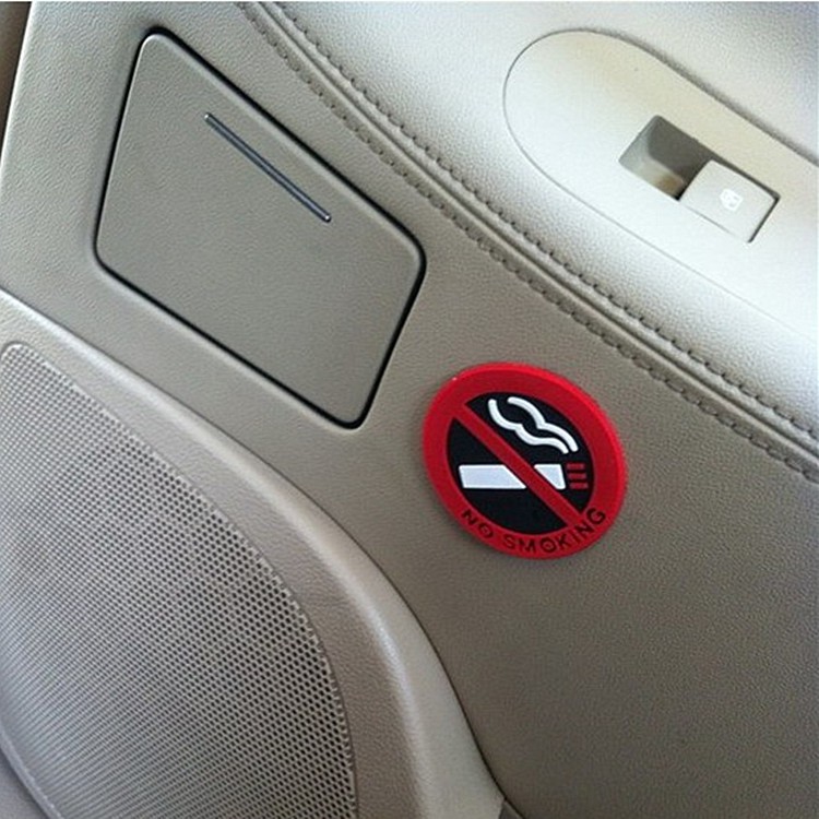 5 Miếng Tem Dán 3D Không Hút Thuốc No Smoking Bằng Cao Su Dán Xe ô Tô Ms-311