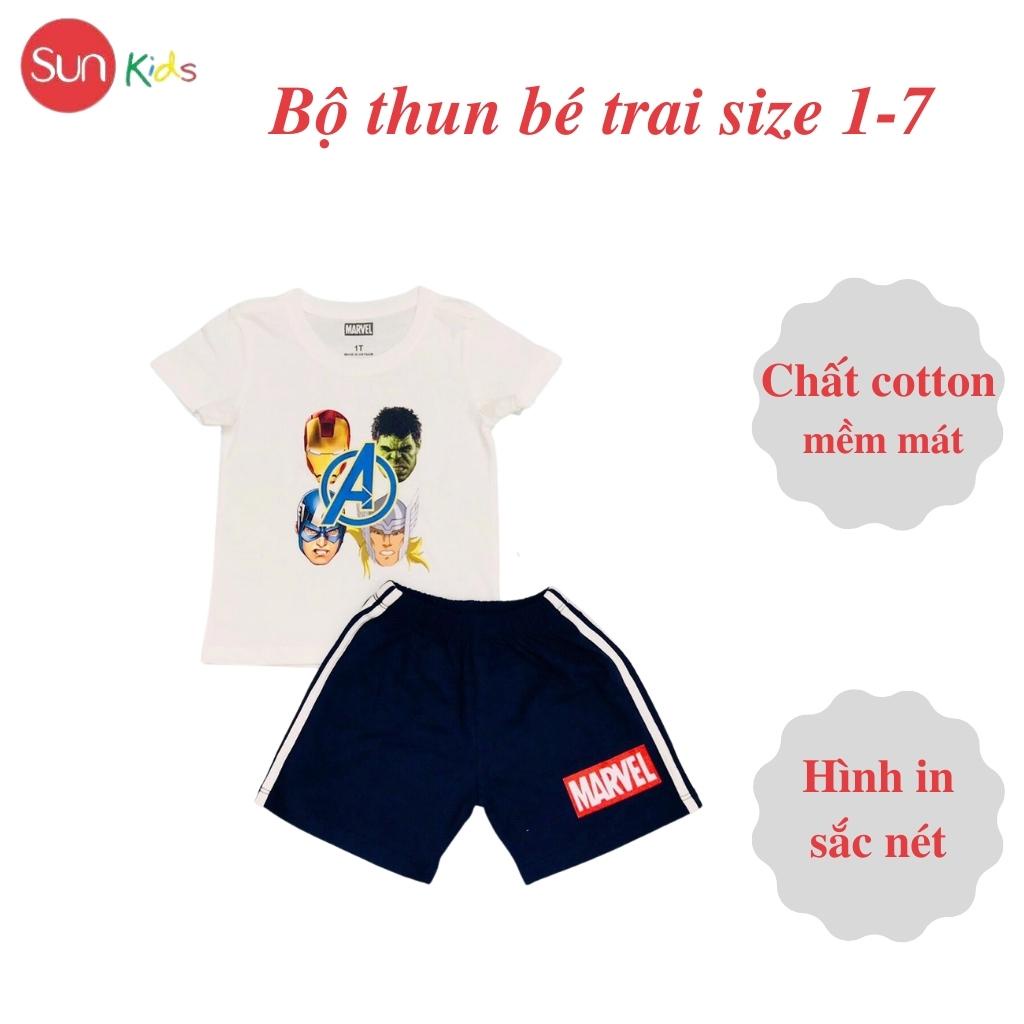 Đồ bộ bé trai, đồ bộ trẻ em chất thun cotton, size 1-7 tuổi, có nhiều màu - SUNKIDS