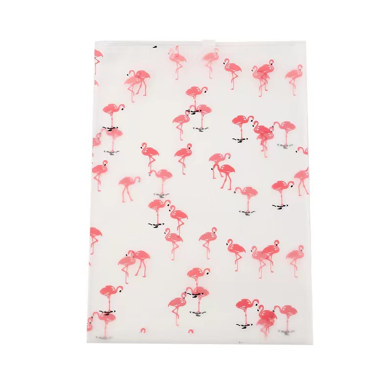 Túi đựng quần áo trong suốt chống nước in hình chim hồng hạc xinh xắn