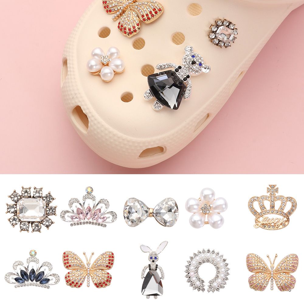 Vật Liệu Trang Trí Bằng Chất Liệu PVC Lấp Lánh|Phụ Kiện Trang Trí Vòng Tay/Vòng Tay/Dây Giày DIY Đính Đá Và Ngọc Trai Nhân Tạo Xinh Xắn