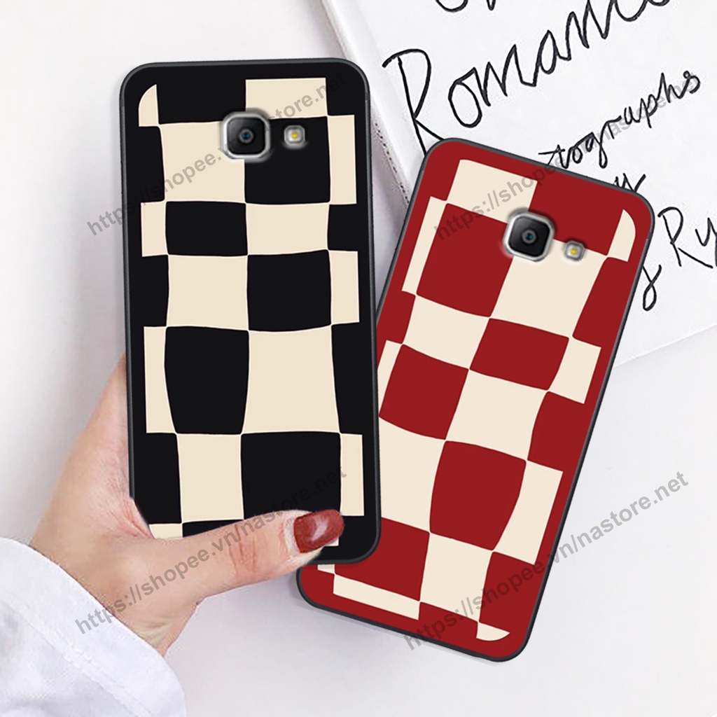 Ốp lưng Samsung A9 Pro - Samsung C9 Pro mặt cười, họa tiết caro đơn giản đẹp cute
