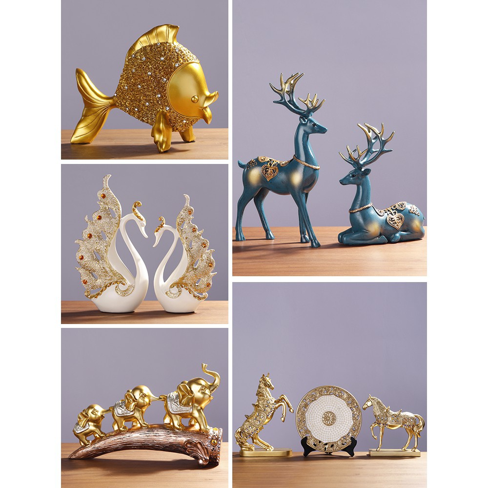 🔥𝐇𝐎𝐓 𝐃𝐄𝐀𝐋🔥Bộ Thiên Nga Trắng Bên Mai Vàng Trưng Bày Tủ Kính MQ-006