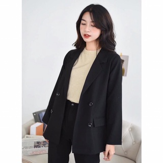 [Ảnh thật] Áo khoác blazer phong cách Hàn Quốc 2 lớp 4 cúc mẫu mới Áo vest nữ khoác ngoài