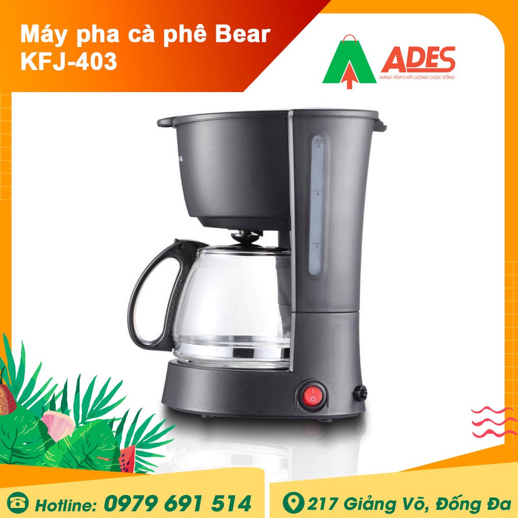 Máy pha cà phê Bear KFJ-403 - BẢN QUỐC TẾ - Bảo Hành Chính Hãng 12 Tháng - Máy phá cà phê, pha trà, ép cà phế - NEW 2021