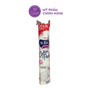 Bông Tẩy Trang Aura Beauty Cotton 150 Miếng Kbeauty