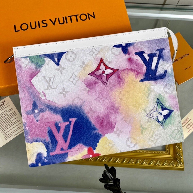 Cluth cầm tay thời trang Louis Vuitton LV Virgil Abloh Pochette Voyage da thật cao cấp