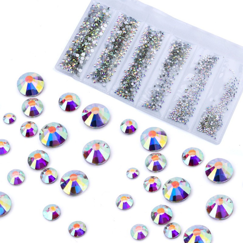 1 Bộ Dụng Cụ Trang Trí Móng Tay Nghệ Thuật Kính Nhiều Hình Dạng Kèm Bút Chấm + Nhíp Chấm Bi